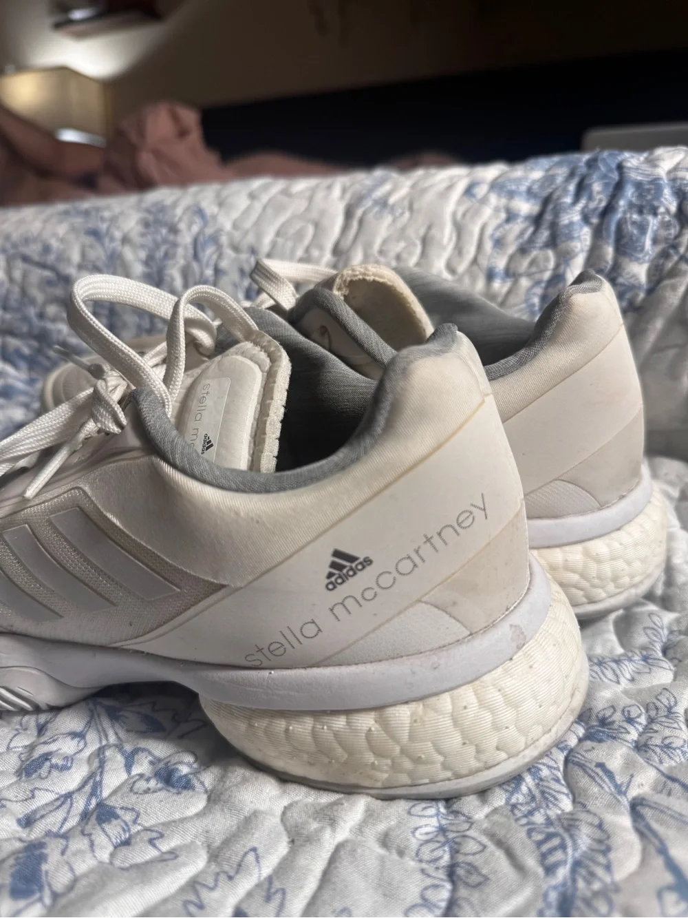 Adidas by Stella McCartney White Athletic Sneakers with Light Gray Trim